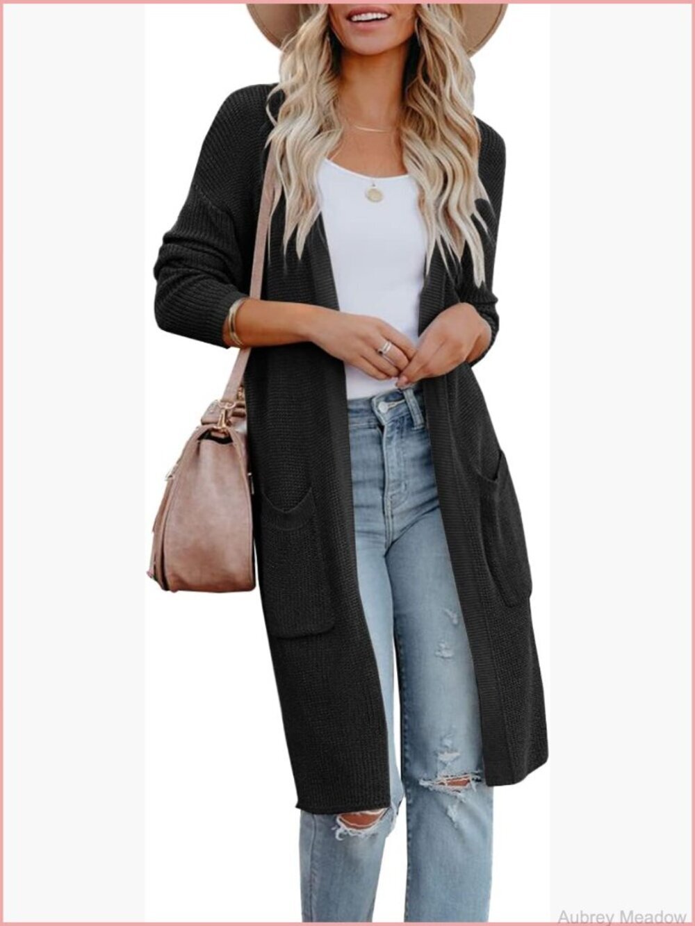 Long Sleeve Open Front Cardigan Sweater Lightweight Knit Casual Outerwear